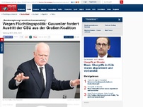 Bild zum Artikel: „Bundesregierung handelt rechtsstaatswidrig“ - Wegen Flüchtlingspolitik: Gauweiler fordert Austritt der CSU aus der Großen Koalition