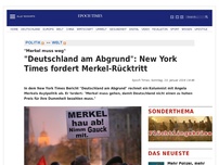 Bild zum Artikel: 'Deutschland am Abgrund': New York Times fordert Angela Merkels Rücktritt