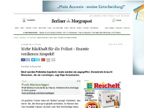 Bild zum Artikel: Schumachers Woche: Mehr Rückhalt für die Polizei - Beamte verdienen Respekt!
