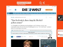 Bild zum Artikel: US-Presseschau zu Köln: 'Das bedeutet, dass Angela Merkel gehen muss'