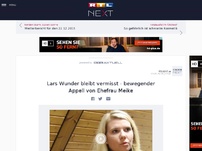 Bild zum Artikel: Lars Wunder bleibt vermisst - bewegender Appell von Ehefrau Meike