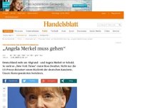 Bild zum Artikel: Pressestimmen zur Rücktrittsforderung: „Angela Merkel muss gehen“
