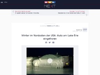 Bild zum Artikel: Winter im Nordosten der USA: Auto am Lake Erie eingefroren
