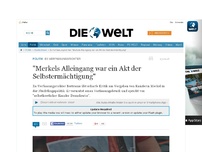Bild zum Artikel: Ex-Verfassungrichter : 'Merkels Alleingang war ein Akt der Selbstermächtigung'