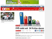 Bild zum Artikel: FPÖ zieht mit  34 % klar davon