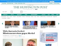Bild zum Artikel: Thilo Sarrazin fordert Misstrauensvotum gegen Merkel