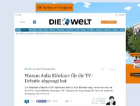 Bild zum Artikel: CDU-Spitzenkandidatin: Warum Julia Klöckner für die TV-Debatte abgesagt hat