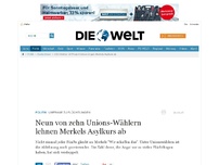 Bild zum Artikel: Umfrage zur Flüchtlinge: 9 von 10 Unions-Wählern lehnen Merkels Asylkurs ab
