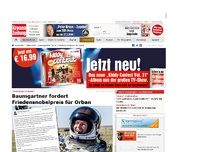 Bild zum Artikel: Baumgartner fordert Friedensnobelpreis für Orban