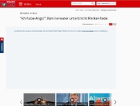 Bild zum Artikel: Bei Auftritt in Halle - 'Ich habe Angst': Familienvater unterbricht Merkel-Rede