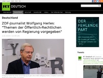 Bild zum Artikel: ZDF-Journalist Wolfgang Herles: 'Themen der Öffentlich-Rechtlichen werden von Regierung vorgegeben'