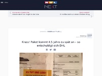 Bild zum Artikel: Krass! Paket kommt 4,5 Jahre zu spät an – so entschuldigt sich DHL