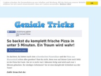 Bild zum Artikel: So backst du komplett frische Pizza in unter 5 Minuten. Ein Traum wird wahr!