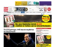 Bild zum Artikel: Sonntagsfrage: FPÖ durch Asylkrise im Dauerhoch