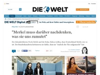 Bild zum Artikel: Flüchtlingskrise: 'Merkel muss darüber nachdenken, was sie uns zumutet'