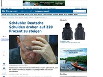 Bild zum Artikel: Schäuble: Deutsche Schulden drohen auf 220 Prozent zu steigen