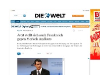 Bild zum Artikel: Premier Valls: Jetzt stellt sich auch Frankreich gegen Merkels Asylkurs