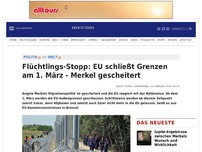 Bild zum Artikel: Flüchtlings-Stopp: EU schließt Grenzen am 1. März - Merkel gescheitert