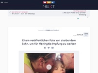 Bild zum Artikel: Eltern veröffentlichen Foto von sterbendem Sohn, um für Meningitis-Impfung zu werben