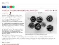 Bild zum Artikel: Sensation: Dresdner Forschern gelingt HIV-Heilung