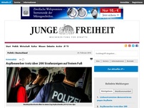 Bild zum Artikel: Asylbewerber trotz 190 Strafanzeigen auf freiem Fuß