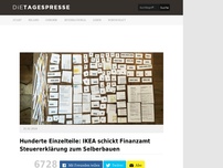 Bild zum Artikel: Hunderte Einzelteile: IKEA schickt Finanzamt Steuererklärung zum Selberbauen