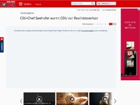 Bild zum Artikel: Flüchtlingskrise - CSU-Chef Seehofer warnt CDU vor Realitätsverlust