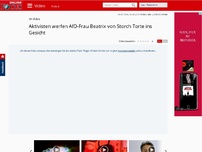 Bild zum Artikel: In Hotel in Kassel - „Tortaler Krieg“ im Video: Aktivisten werfen AfD-Frau von Storch Torte ins Gesicht