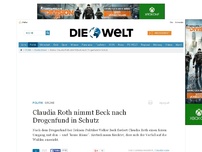 Bild zum Artikel: Grüne: Claudia Roth nimmt Beck nach Drogenfund in Schutz