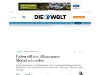 Bild zum Artikel: Europäische Union: Italien will eine Allianz gegen Merkel schmieden