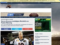 Bild zum Artikel: +++ Broncos bestätigen Manning-Entscheidung +++
