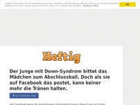 Bild zum Artikel: Der Junge mit Down-Syndrom bittet das Mädchen zum Abschlussball. Doch als sie auf Facebook das...