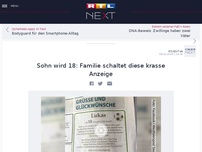 Bild zum Artikel: Sohn wird 18: Familie schaltet diese krasse Anzeige