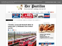 Bild zum Artikel: 7 Gründe, warum die Deutsche Bahn im letzten Jahr 1,3 Milliarden Euro Verlust machte