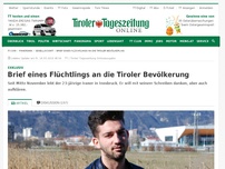 Bild zum Artikel: Brief eines Flüchtlings an die Tiroler Bevölkerung