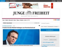 Bild zum Artikel: Friedrich fordert Merkel-Anhänger zum Parteiwechsel auf