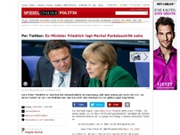 Bild zum Artikel: Per Twitter: Ex-Minister Friedrich legt Merkel Parteiaustritt nahe