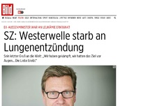 Bild zum Artikel: Ex-Außenminister - Guido Westerwelle ist gestorben