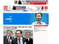 Bild zum Artikel: Hammerumfrage: FPÖ mit 32% klar vor ÖVP und SPÖ
