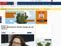 Bild zum Artikel: Rentenerhöhung - Nahles gibt bekannt: Renten steigen ab Juli stark an