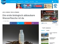Bild zum Artikel: Die erste biologisch abbaubare Wasserflasche ist da