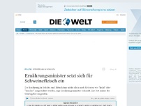 Bild zum Artikel: Speiseplan in Schulen: Ernährungsminister setzt sich für Schweinefleisch ein