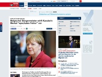 Bild zum Artikel: Kritik an Flüchtlingspolitik - Belgischer Bürgermeister wirft Kanzlerin Merkel 'epochalen Fehler' vor