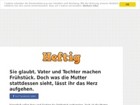 Bild zum Artikel: Sie glaubt, Vater und Tochter machen Frühstück. Doch was die Mutter stattdessen sieht, lässt ihr...