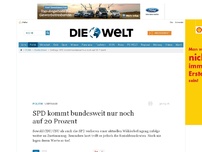 Bild zum Artikel: Umfrage: SPD kommt bundesweit nur noch auf 20 Prozent