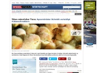 Bild zum Artikel: Töten männlicher Tiere: Agrarminister Schmidt verteidigt Kükenschreddern