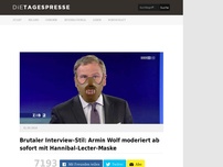 Bild zum Artikel: Brutaler Interview-Stil: Armin Wolf moderiert ab sofort mit Hannibal-Lecter-Maske