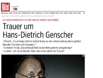 Bild zum Artikel: Mit 89 Jahren - Hans-Dietrich Genscher ist gestorben