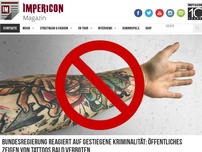 Bild zum Artikel: Bundesregierung Reagiert Auf Gestiegene Kriminalität: Öffentliches Zeigen Von Tattoos Bald Verboten