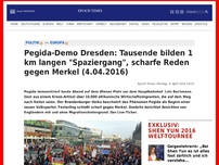 Bild zum Artikel: Pegida-Demo Dresden: Tausende vor Hauptbahnhof, kämpferische Reden Bachmanns und eines Brandenburgers (4.04.2016)